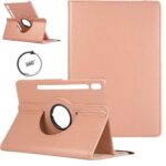 Tablet hoesje 360 geschikt voor Samsung Galaxy Tab S7 Plus - Rosegoud