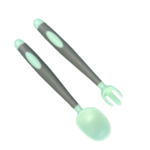 Baby Bestek | Lepel en Vork | Siliconen | Groen