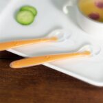 Baby Bestek  Lepelset| Twee Lepels | Siliconen | Oranje