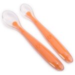 Baby Bestek  Lepelset| Twee Lepels | Siliconen | Oranje