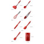 Keukenset Kookgerei Spatelset Keukengerei 12 delige Set | Keukengereedschap en Gadgets (zwart)- LB652