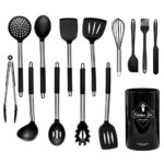 Keukenset Kookgerei Spatelset Keukengerei 12 delige Set | Keukengereedschap en Gadgets (zwart)- LB652