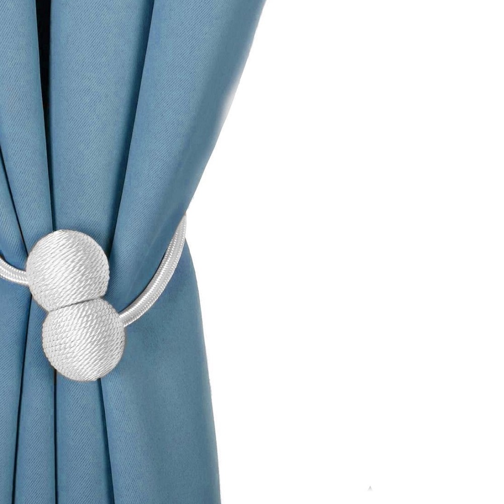 2 Stuks Magnetisch Gordijn Embrasse | Zilver - LB636