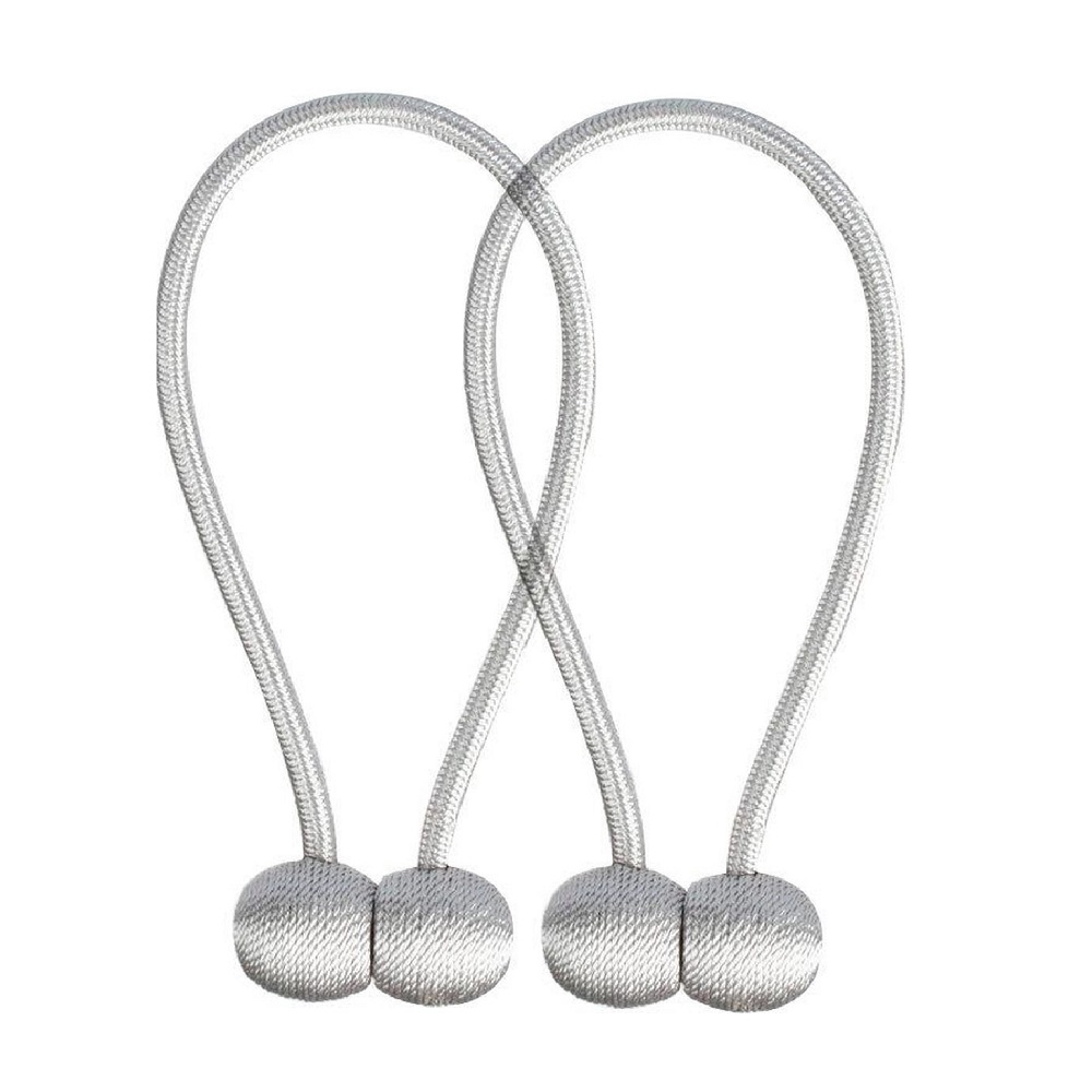2 Stuks Magnetisch Gordijn Embrasse | Zilver - LB636