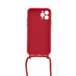 Siliconen hoesje met koord geschikt voor Apple iPhone 11 Pro - Zwart