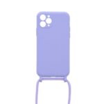 Siliconen hoesje met koord geschikt voor Apple iPhone 11 Pro - Zwart