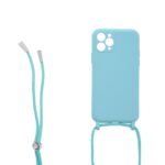 Siliconen hoesje met koord geschikt voor Apple iPhone 11 Pro - Zwart