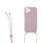 Siliconen hoesje met koord geschikt voor Apple iPhone 11 Pro - Zwart