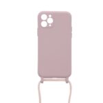 Siliconen hoesje met koord geschikt voor Apple iPhone 11 Pro - Zwart