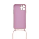 Siliconen hoesje met koord geschikt voor Apple iPhone 11 Pro - Zwart