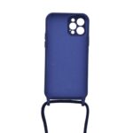 Siliconen hoesje met koord geschikt voor Apple iPhone 12 Pro - Blauw