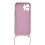 Siliconen hoesje met koord geschikt voor Apple iPhone 12 Pro Max - Licht Roze
