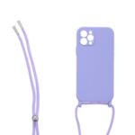 Siliconen hoesje met koord geschikt voor Apple iPhone 12 Pro - Paars