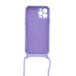 Siliconen hoesje met koord geschikt voor Apple iPhone 12 Pro - Paars