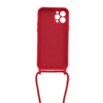 Siliconen hoesje met koord geschikt voor Apple iPhone 12 Pro - Rood