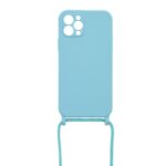 Siliconen hoesje met koord geschikt voor Apple iPhone 12 Pro - Turquoise