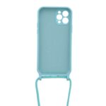 Siliconen hoesje met koord geschikt voor Apple iPhone 12 Pro - Turquoise