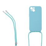 Siliconen hoesje met koord geschikt voor Apple iPhone 13 - Licht Roze