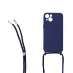 Siliconen hoesje met koord geschikt voor Apple iPhone 13 - Licht Roze