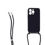 Siliconen hoesje met koord geschikt voor Apple iPhone 13 Pro - Licht Roze