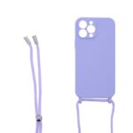 Siliconen hoesje met koord geschikt voor Apple iPhone 13 Pro - Licht Roze