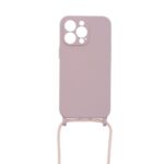 Siliconen hoesje met koord geschikt voor Apple iPhone 13 Pro - Licht Roze