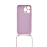 Siliconen hoesje met koord geschikt voor Apple iPhone 13 Pro - Licht Roze