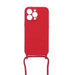 Siliconen hoesje met koord geschikt voor Apple iPhone 13 Pro - Licht Roze