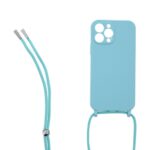 Siliconen hoesje met koord geschikt voor Apple iPhone 13 Pro - Licht Roze
