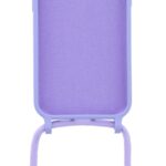 Siliconen hoesje met koord geschikt voor Apple iPhone 14 - Paars