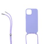 Siliconen hoesje met koord geschikt voor Apple iPhone 14 - Paars