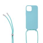 Siliconen hoesje met koord geschikt voor Apple iPhone 14 Plus - Licht Roze