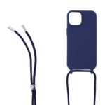 Siliconen hoesje met koord geschikt voor Apple iPhone 14 Plus - Licht Roze