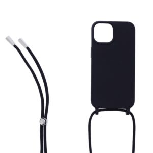 Siliconen hoesje met koord geschikt voor Apple iPhone 14 Plus - Licht Roze