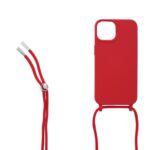 Siliconen hoesje met koord geschikt voor Apple iPhone 14 Plus - Licht Roze