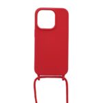 Siliconen hoesje met koord geschikt voor Apple iPhone 14 Pro Max - Rood