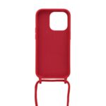 Siliconen hoesje met koord geschikt voor Apple iPhone 14 Pro Max - Rood