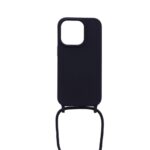 Siliconen hoesje met koord geschikt voor Apple iPhone 14 Pro Max - Zwart