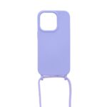 Siliconen hoesje met koord geschikt voor Apple iPhone 14 Pro - Zwart