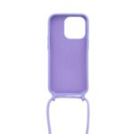 Siliconen hoesje met koord geschikt voor Apple iPhone 14 Pro - Zwart