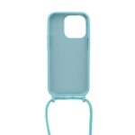 Siliconen hoesje met koord geschikt voor Apple iPhone 14 Pro - Zwart