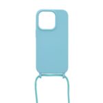 Siliconen hoesje met koord geschikt voor Apple iPhone 14 Pro - Zwart