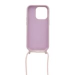 Siliconen hoesje met koord geschikt voor Apple iPhone 14 Pro - Zwart