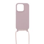 Siliconen hoesje met koord geschikt voor Apple iPhone 14 Pro - Zwart