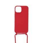 Siliconen hoesje met koord geschikt voor Apple iPhone 14 - Rood