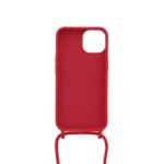 Siliconen hoesje met koord geschikt voor Apple iPhone 14 - Rood