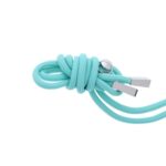 Siliconen hoesje met koord geschikt voor Apple iPhone 14 - Turquoise