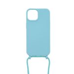 Siliconen hoesje met koord geschikt voor Apple iPhone 14 - Turquoise