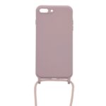 Siliconen hoesje met koord geschikt voor Apple iPhone 7 Plus - Licht Roze