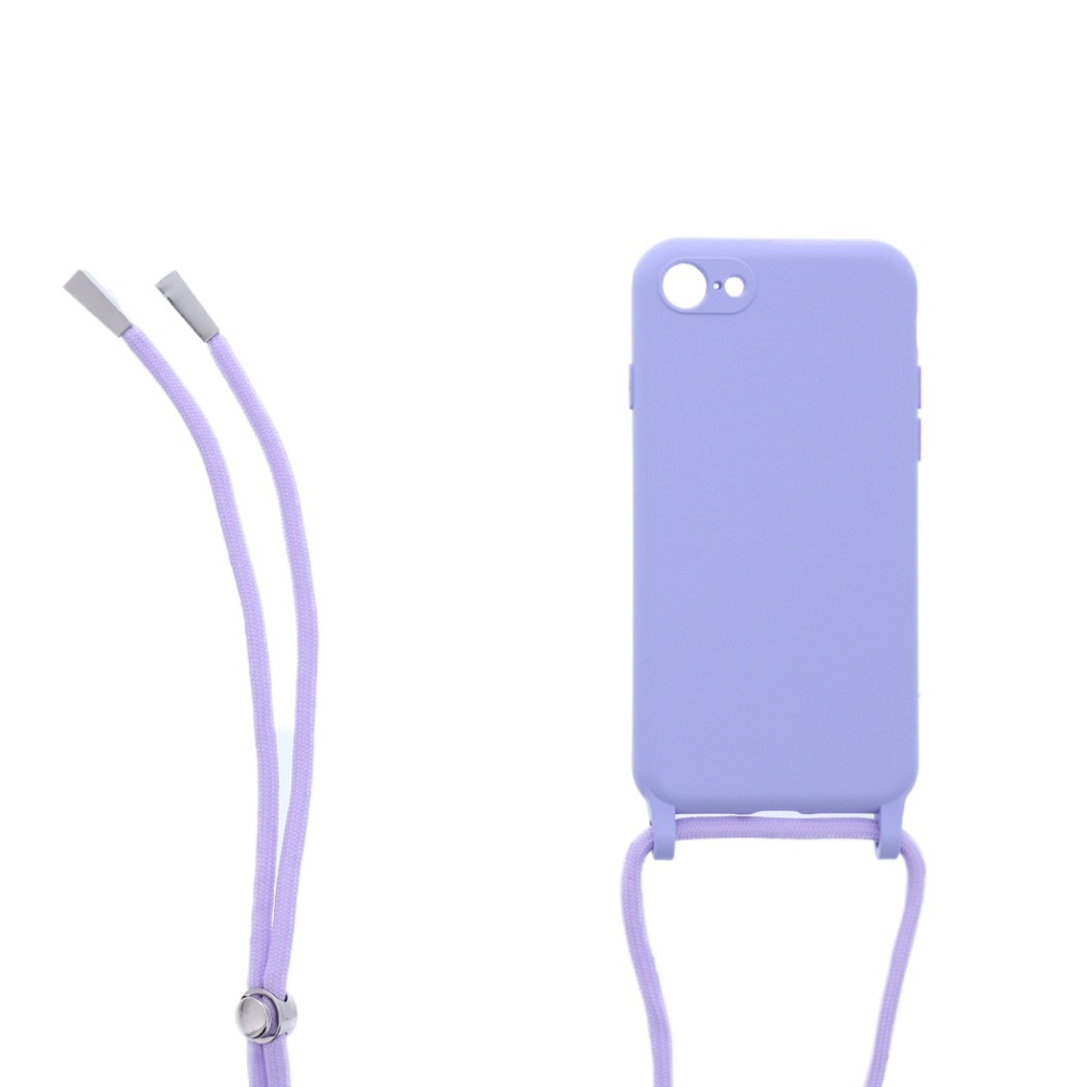 Siliconen hoesje met koord geschikt voor Apple iPhone 7 - Turquoise
